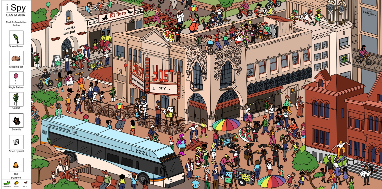 Wandbild in Santa Ana von Brian Peterson. Abdruck mit freundlicher Genehmigung des Playful Learning Landscapes Action Networks (PLLAN), Projektförderung durch den NSF Advancing Informal STEM Learning (AISL) Grant 2005776.