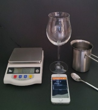 Versuchsaufbau "Das singende Glas"