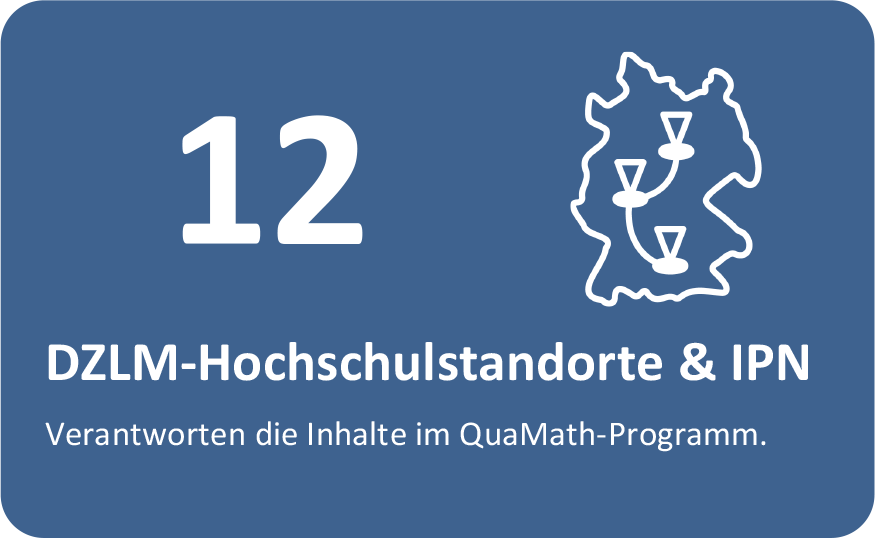 12 DZLM-Hochschulstandorte & IPN - Verantworten die Inhalte im QuaMath-Programm
